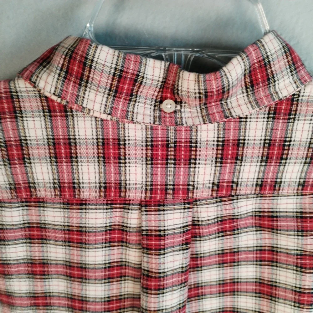 Polo Ralph‎ Lauren Shirt Mens XXL Classic Fit Plaid Red White Black Pony L/S